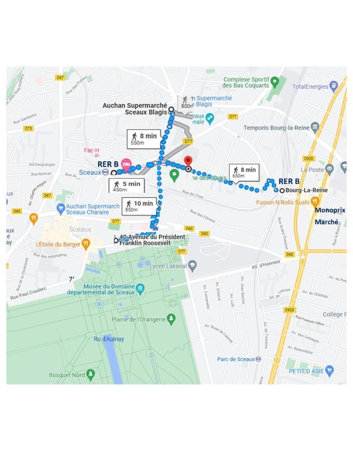 3 Private Rooms Shared Flat In A Villa At Sceaux 600M Rer B Direct To Notre-Dame Extérieur photo